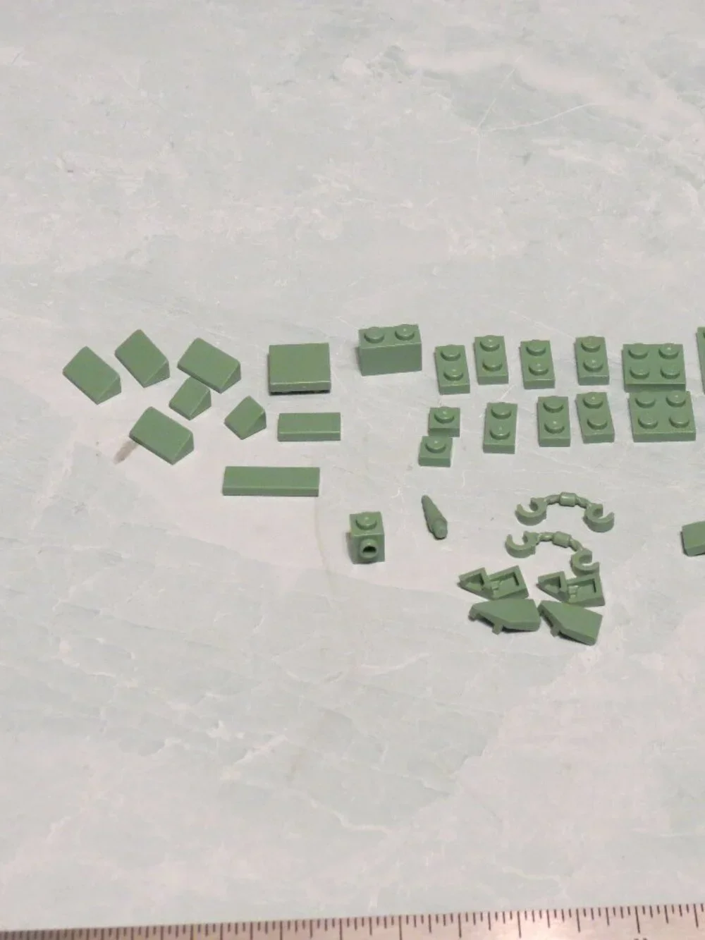 Lot of Approx. 37 Lego Mixed Pieces in Sand Green
